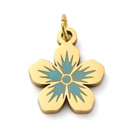 304 Stainless Steel Enamel Charms STAS-E550-71G-03-1