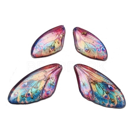 4Pcs Transparent Epoxy Resin Butterfly Wings Pendants RESI-C057-01A-1