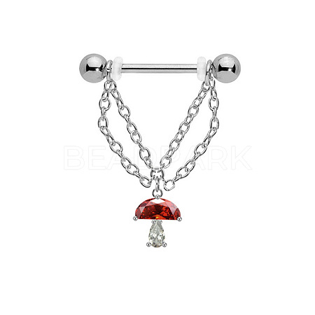 316L Surgical Stainless Steel Crystal Rhinestone Nipple Rings WGE19D8-01-1
