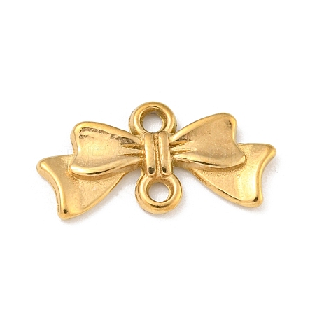 Ion Plating(IP) 304 Stainless Steel Bowknot Links Connector Charms STAS-N103-97G-1