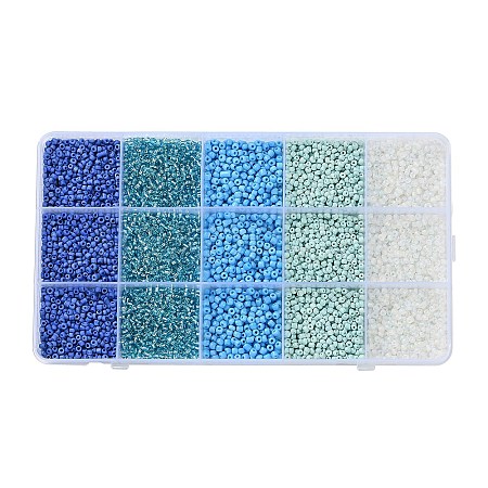 DIY 15 Grids ABS Plastic & Glass Seed Beads Jewelry Making Finding Beads Kits DIY-G119-02H-1