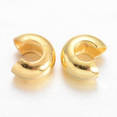 Brass Crimp Beads Covers KK-F371-75G-1
