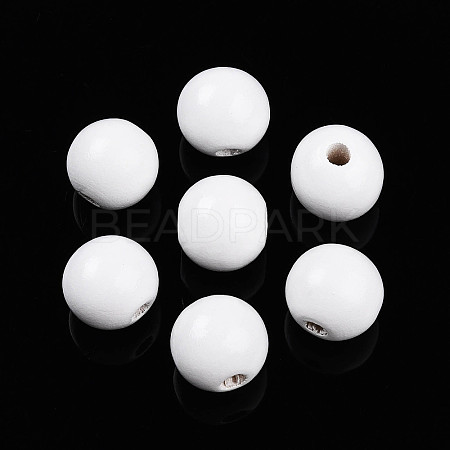 Painted Natural Wood Beads WOOD-A018-16mm-19-1