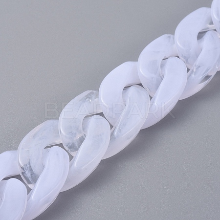 Handmade Acrylic Curb Chains/Twisted Chains X-AJEW-JB00530-04-1