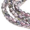 Transparent Electroplate Glass Beads Strands GLAA-H021-01A-HP02-4