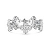 Anti-Tarnish Clear Cubic Zirconia Clover Finger Rings RJEW-Q814-07P-1