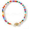 Colorful Round Glass Seed Bead Stretch Bracelets AO5283-8-1