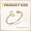 1Pc Brass Micro Pave Clear Cubic Zirconia Open Cuff Rings for Women RJEW-LP0002-37S-2