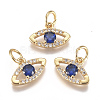 Brass Micro Pave Cubic Zirconia Charms ZIRC-F111-18G-1