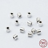 Rhodium Plated 925 Sterling Silver Crimp Beads STER-G027-20P-1