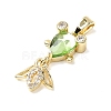 Brass Micro Pave Cubic Zirconia Pendants KK-K375-27G-23-2