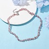 Natural Rose Quartz Chip Beaded Necklace NJEW-JN04615-13-2
