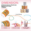 6 Rolls 6 Colors Segment Dyed Twisted Waxed Polyester Cord YC-TA0001-09-4