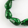 Spray Painted Teardrop Glass Beads Strands X-DGLA-R042-25-1