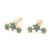 Brass Micro Pave Cubic Zirconia Stud Earrings EJEW-F273-15E-G-1