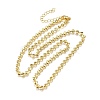 Brass Heart Link Chain Necklaces NJEW-M108-27G-2