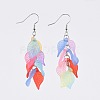 Transparent Frosted Acrylic Dangle Earrings EJEW-JE03621-1