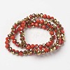 Electroplate Opaque Glass Beads Strands EGLA-A034-P1mm-O07-2