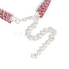 Adjustable 3-Row Iron Rhinestone Cup Chain Pet Collars AJEW-A054-01E-3