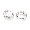 Tarnish Resistant 202 Stainless Steel Huggie Hoop Earrings A-EJEW-F111B-13mm-P-2