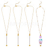 4Pcs Brass Round Ball Cable Chain Necklace Making NJEW-TAC0019-1