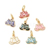 Rack Plating Brass & Shell Charms KK-I357-10G-1