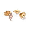 Enamel Rhombus with Star Stud Earrings with 316L Surgical Stainless Steel Pins EJEW-P204-02G-01-2