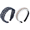 2Pcs 2 Colors Floral Hair Bands Embellishments for Women OHAR-CY0001-19B-7