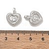 Brass Micro Pave Clear Cubic Zirconia Pendants CU-CBA6E4E-19P-A-3