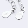 925 Sterling Silver End with Extender Chains and Teardrop Charms STER-F036-26S-48mm-2