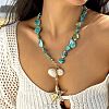 Alloy & Natural Shell Pendant Necklaces FS-WG9F39A-02-1