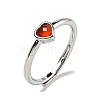 Heart Natural CarnelianAdjustable Rings RJEW-Q818-02P-01-2