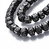 Electroplated Natural Lava Rock Beads Strands G-T114-64-2
