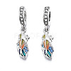 Rack Plating Alloy Enamel European Dangle Charms MPDL-N039-041-1