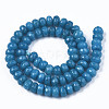 Faceted Rondelle Dyed Natural White Jade Bead Strands X-G-R343-6x8-02-2