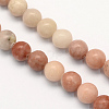 Round Natural Maible and Sesame Jasper/Kiwi Jasper Beads Strands G-S170-4mm-1