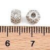Brass Micro Pave Clear Cubic Zirconia Beads KK-CBA78C7-06P-3