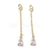 Rack Plating Brass Micro Pave Clear Cubic Zirconia Friction Ear Nut EJEW-I266-04G-2