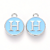 Platinum Plated Alloy Enamel Charms X-ENAM-S118-04H-P-1