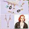 Alloy Enamel Skull Pendant Locking Stitch Markers HJEW-AB00043-5