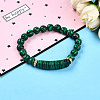 Natural Malachite Beads Stretch Bracelets BJEW-T022-04K-1