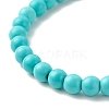 Synthetic Turquoise(Dyed) Starfish & Turtle Stretch Bracelet BJEW-JB07702-02-5