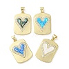 Valentine's Day Brass Micro Pave Clear Cubic Zirconia Pendants KK-C045-33G-1