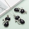 Synthetic Blue Goldstone Kitten Pendants G-P352-B03-5