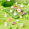 16Pcs 8 Styles Flocking Resin Pendants RESI-TA0004-16-5