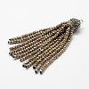 Electroplate Glass Bead Tassel Big Pendants EGLA-P023-10-1