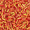 Opaque Colours Two Tone Seed Glass Bugle Beads SEED-T006-02A-05-3