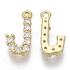 Brass Micro Pave Cubic Zirconia Charms KK-T060-05-J-G-NF-2