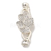 Brass Micro Pave Clear Cubic Zirconia Fold Over Clasps KK-U037-20P-1