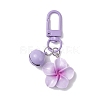 4Pcs Flower Resin & Iron Bell Pendant Decorations HJEW-JM04260-4